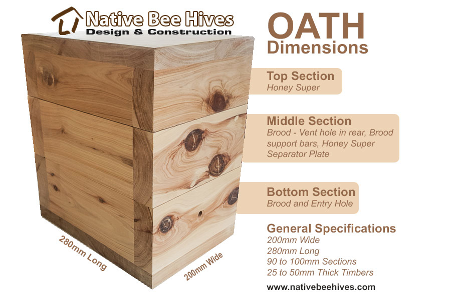 OATH Hive - with Honey Super - Native Bee Hives